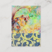 抽象芸術波，金ゴールドバタフライ植物，フローラ渦巻き 名刺 (裏面)