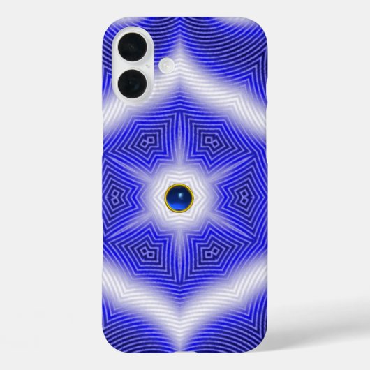 抽象芸術波、青い星およびサファイア宝石 Case-Mate iPhoneケース (裏面)