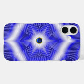 抽象芸術波、青い星およびサファイア宝石 Case-Mate iPhoneケース (裏面 (横))