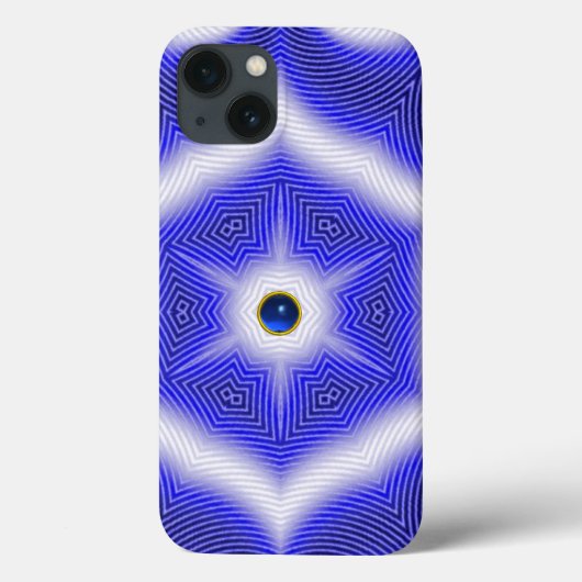 抽象芸術波、青い星およびサファイア宝石 Case-Mate iPhoneケース (裏面)