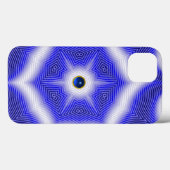 抽象芸術波、青い星およびサファイア宝石 Case-Mate iPhoneケース (裏面 (横))