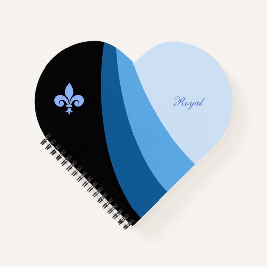 抽象芸術波(青い色合いと（紋章の）フラ・ダ・リ) ノートブック (正面)