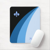 抽象芸術波(青い色合いと(紋章の)フラ・ダ・リ) マウスパッド (マウス)