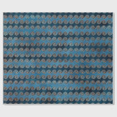 抽象芸術波（青） ラッピングペーパー (フラット)