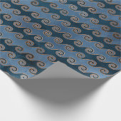 抽象芸術波（青） ラッピングペーパー (角)