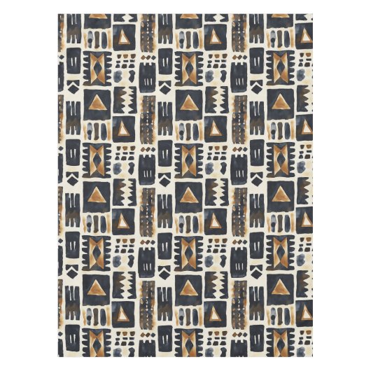 抽象芸術泥の布のパターン テーブルクロス (正面)