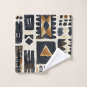 抽象芸術泥の布のパターン バスタオルセット (ウォッシュタオル)