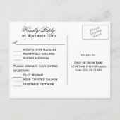 抽象芸術洗練ゴールデンマーブルRSVP インビテーションポストカード (裏面)