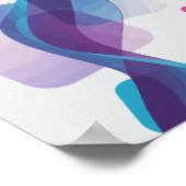 抽象芸術流れ波(シェイプ付きカラフル) ポスター (角)