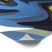 抽象芸術流体アート（曲線を流す） ポスター (角)