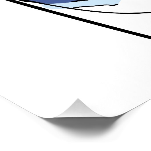 抽象芸術流体ライン顔アート ポスター (コーナー)