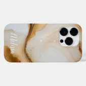 抽象芸術流体海軍ベージュ金ゴールドパーソナライズ名 Case-Mate iPhoneケース (裏面 (横))