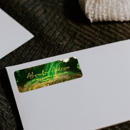 抽象芸術流体絵を描フェイク金ゴールド金属箔グリーン ラベル