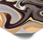 抽象芸術流体調和のWarm Earthトーン ポスター (角)