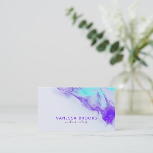 抽象芸術流動的アート絵を描ミキシングメイクアップアーティスト 名刺 (スタンド正面)