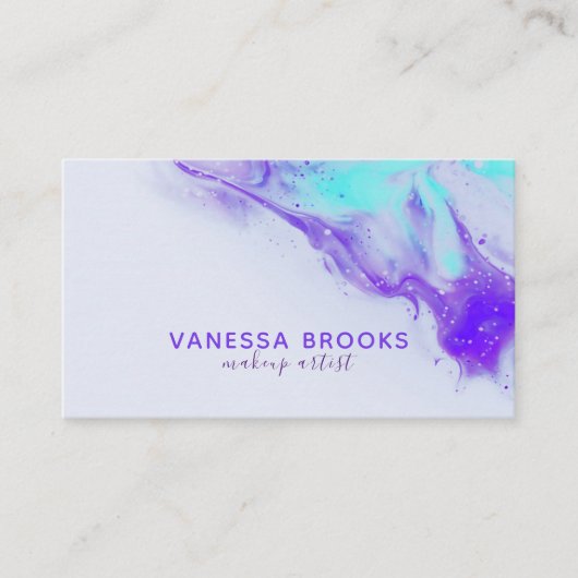 抽象芸術流動的アート絵を描ミキシングメイクアップアーティスト 名刺 (正面)