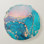抽象芸術流絵画動芸術の背景 ラウンドクッション (裏面)