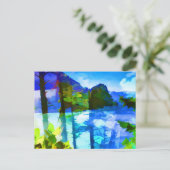 抽象芸術海と山はがき ポストカード (スタンド正面)