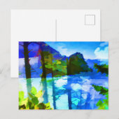 抽象芸術海と山はがき ポストカード (正面/裏面)
