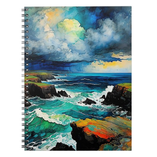 抽象芸術海と嵐 | ノートブックのジャーナル ノートブック (正面)