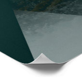 抽象芸術海の幾何学的な背景（三角形） ポスター (角)