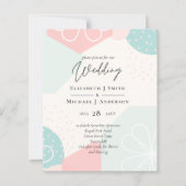 抽象芸術海コーラルウェディング招待予算 (正面)