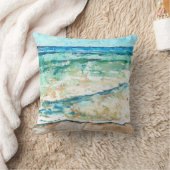 抽象芸術海ティール(緑がかった色)芸術 クッション (ブランケット)