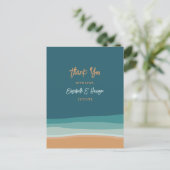 抽象芸術海ビーチ結婚式ありがとう ポストカード (スタンド正面)