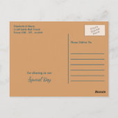 抽象芸術海ビーチ結婚式ありがとう ポストカード (裏面)