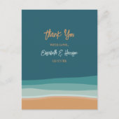 抽象芸術海ビーチ結婚式ありがとう ポストカード (正面)