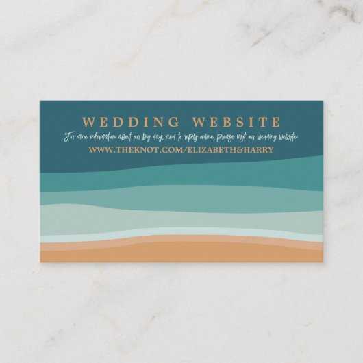 抽象芸術海ビーチ結婚式サイト エンクロージャーカード (正面)