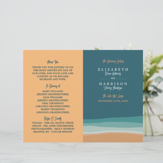 抽象芸術海ビーチ結婚式プログラム (スタンド正面)