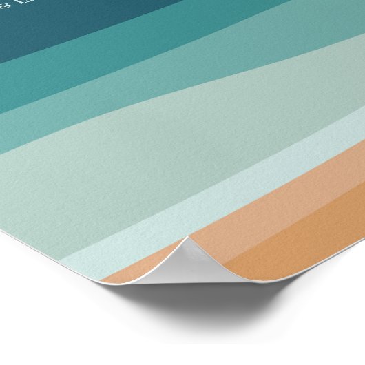 抽象芸術海ビーチ結婚式座席表 ポスター (角)