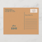 抽象芸術海ビーチ結婚式日付の保存 案内ポストカード (裏面)