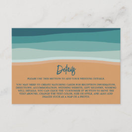 抽象芸術海ビーチ結婚式詳細 エンクロージャーカード
