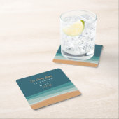 抽象芸術海ビーチ結婚式 スクエアペーパーコースター (インサイチュ)