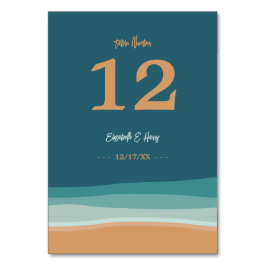 抽象芸術海ビーチ結婚式 テーブルナンバー