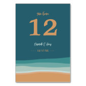 抽象芸術海ビーチ結婚式 テーブルナンバー (裏面)