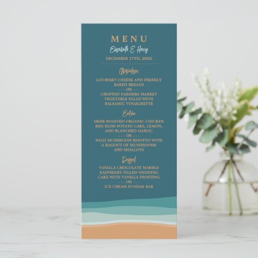 抽象芸術海ビーチ結婚式 メニュー (スタンド正面)