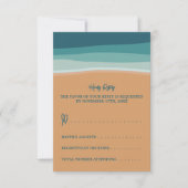 抽象芸術海ビーチ結婚式 出欠カード (正面)