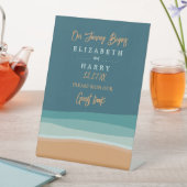 抽象芸術海ビーチ結婚式 台座サイン (インサイチュ)