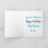 抽象芸術海ブルーティール（緑がかった色）30および気のあるそぶりをした誕生日 カード (内部)