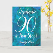 抽象芸術海ブルーティール(緑がかった色)90および非誕生日 カード (黄色い花)