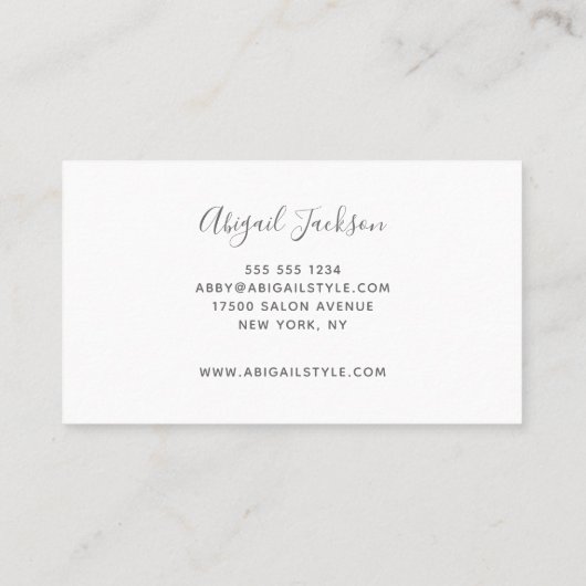 抽象芸術海ブルー金ゴールド水彩ヘア&メイクアップ 名刺 (裏面)