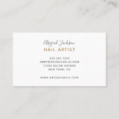 抽象芸術海ブルー金ゴールド水彩爪、 ネイル工芸 名刺 (裏面)