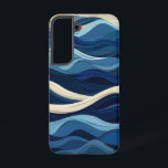 抽象芸術海レイヤ電話ケース SAMSUNG GALAXY S22ケース<br><div class="desc">海波のリズミカルなパターンが層状の青い色合いで流れ、海はっきりしたの動モダンきを解釈する解釈を生み出す。</div>