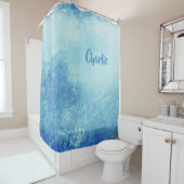 抽象芸術海名前をカスタムするシャワーカーテン シャワーカーテン (インサイチュ)