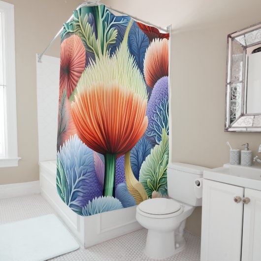 抽象芸術海型枠 シャワーカーテン (インサイチュ)