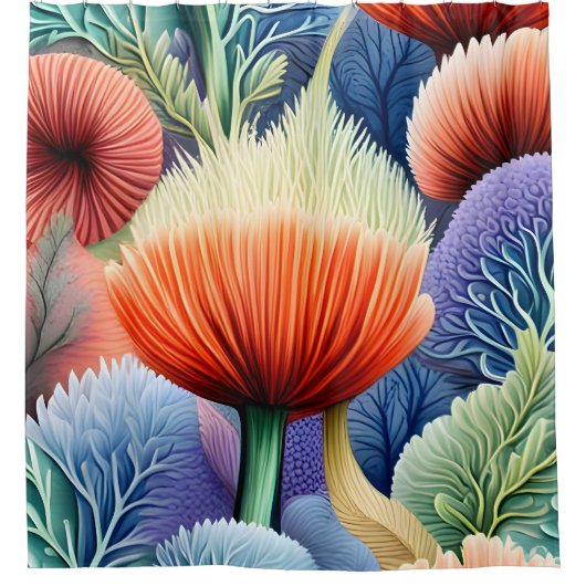 抽象芸術海型枠 シャワーカーテン (正面)