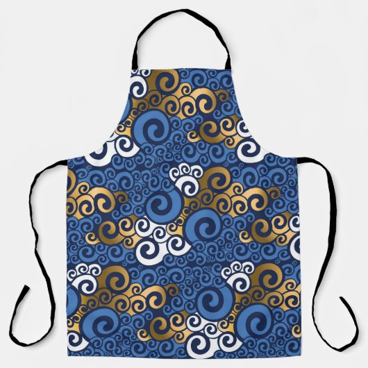 抽象芸術海水シームレスパターン エプロン (正面)
